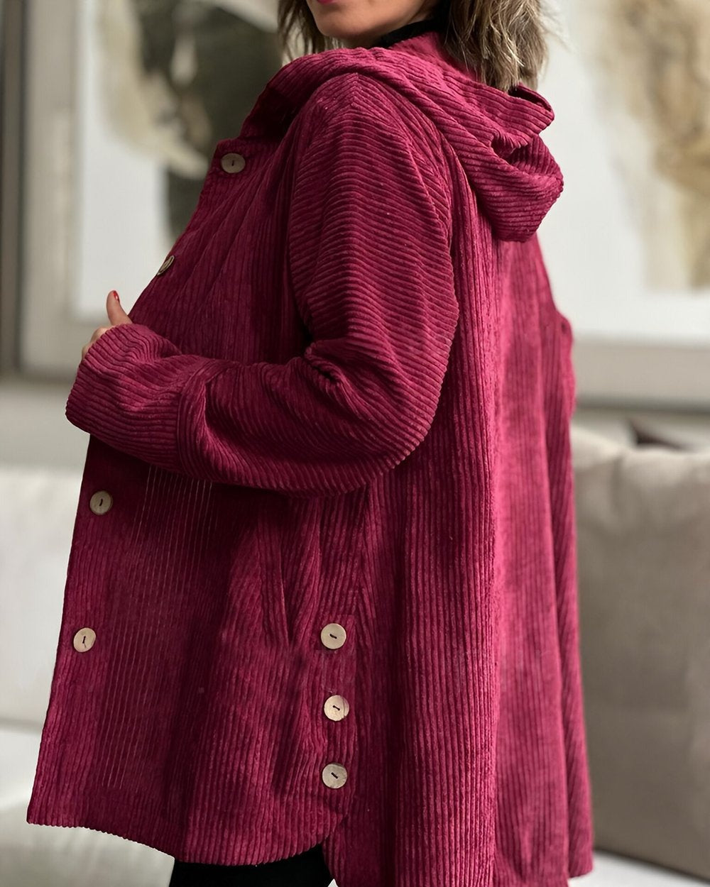 Cordia™ | Cozy Corduroy Hooded Jacket