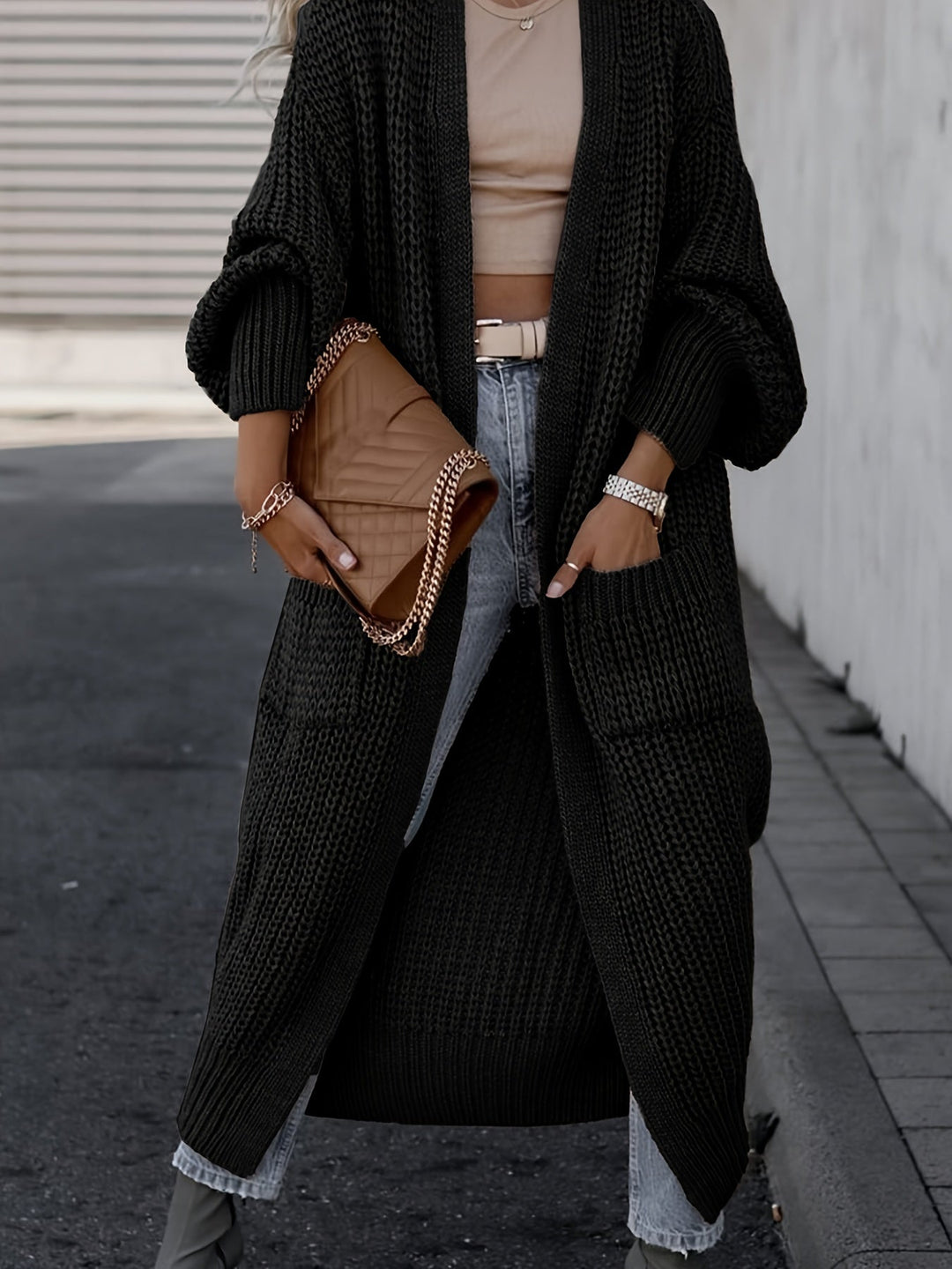 Layla™ -  Elegant Deep V-Neck Long Sleeve Cardigan