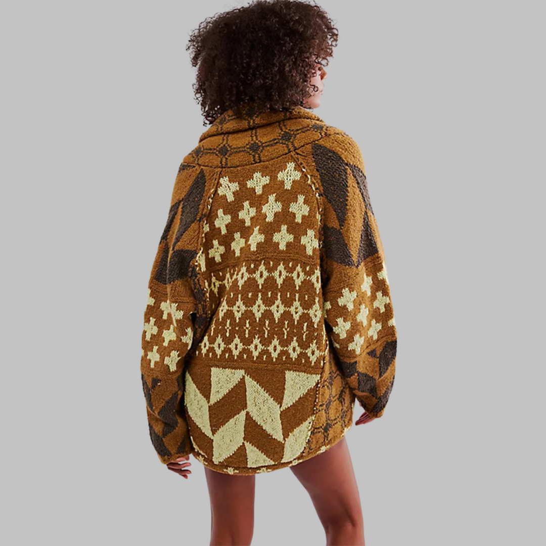 PORTIA™ - Vintage Button Down Collar Long Sleeve Oversized Cardigan