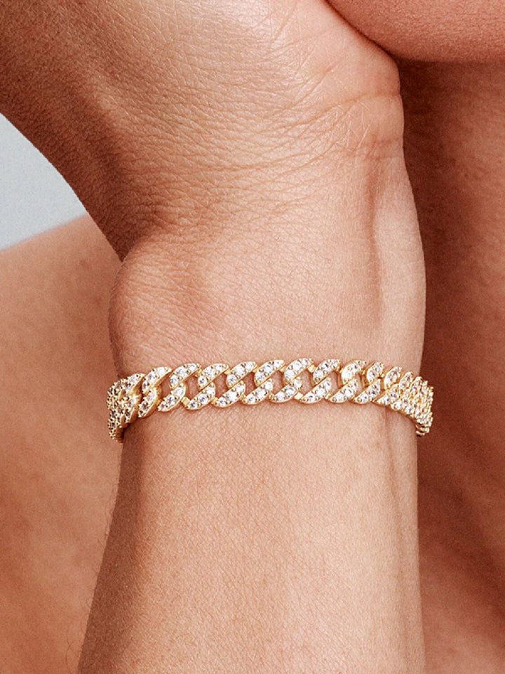 Cuban bracelet with moissanite