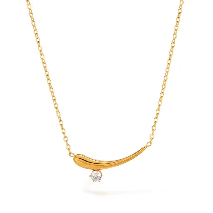Gold zirconia collar necklace