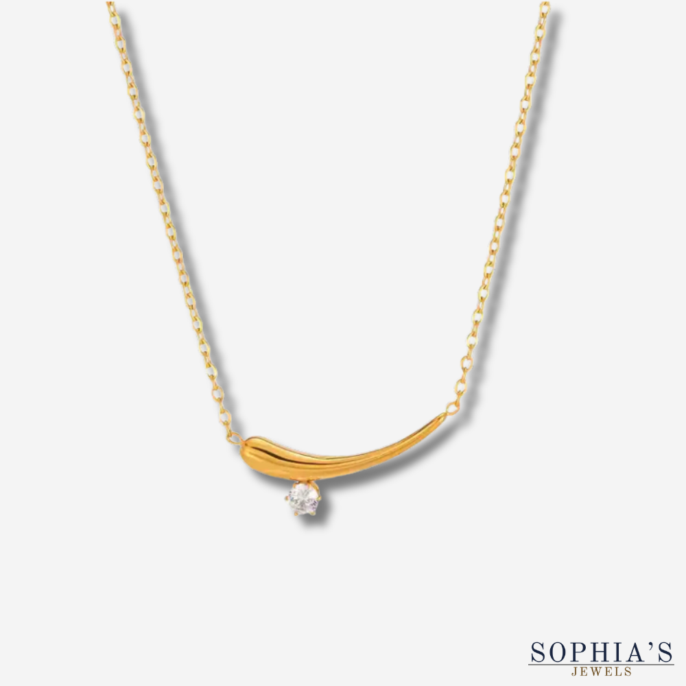 Gold zirconia collar necklace