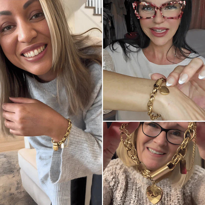 Heart-shaped bracelet | Gold