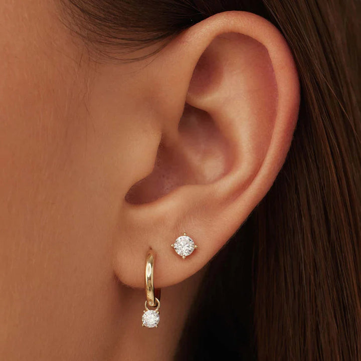 Moon Tears stone earrings | Gold