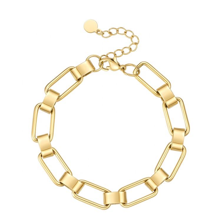 Luxury rectangular link bracelet