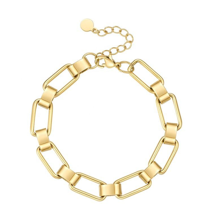 Luxury rectangular link bracelet