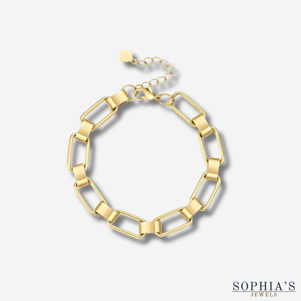 Luxury rectangular link bracelet