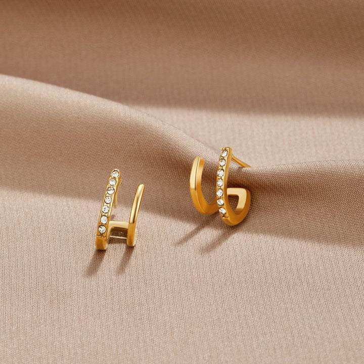 Claw-Shaped Crystal Earrings