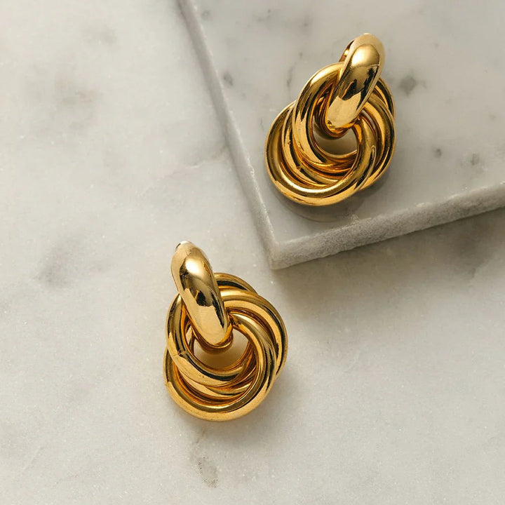 Striking interlocking earrings