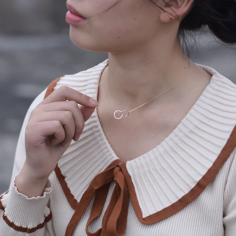 Round Circle Zirconia Necklace