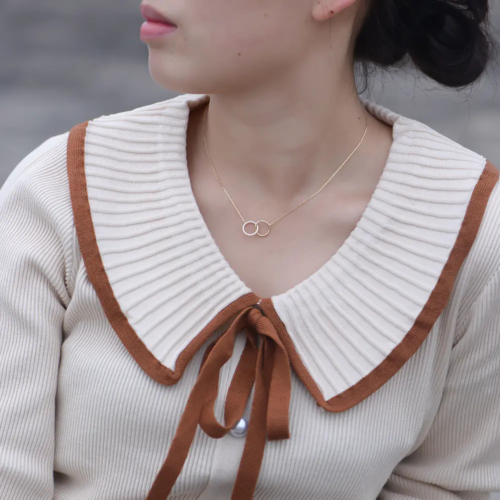 Round Circle Zirconia Necklace