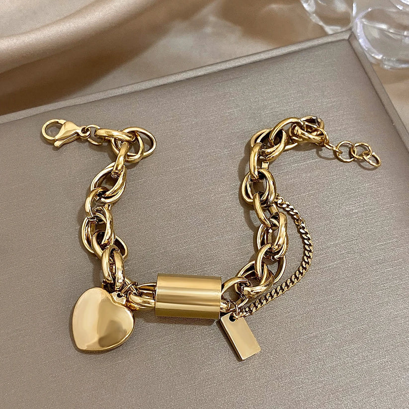 Heartened Chunky Bracelet | Gold 18k