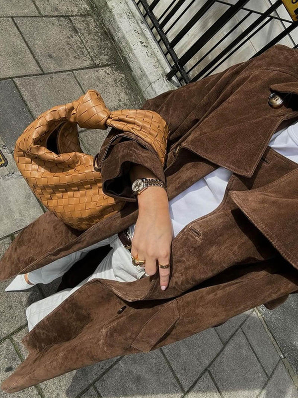 Suzanne| Classic Suede Trench Coat.