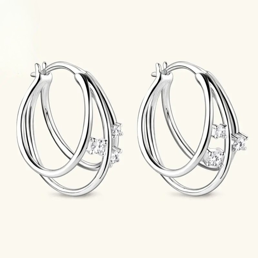 Synthetic moissanite earrings