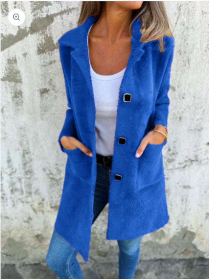 Rian - Long Sleeve Button Down Jacket With Pockets