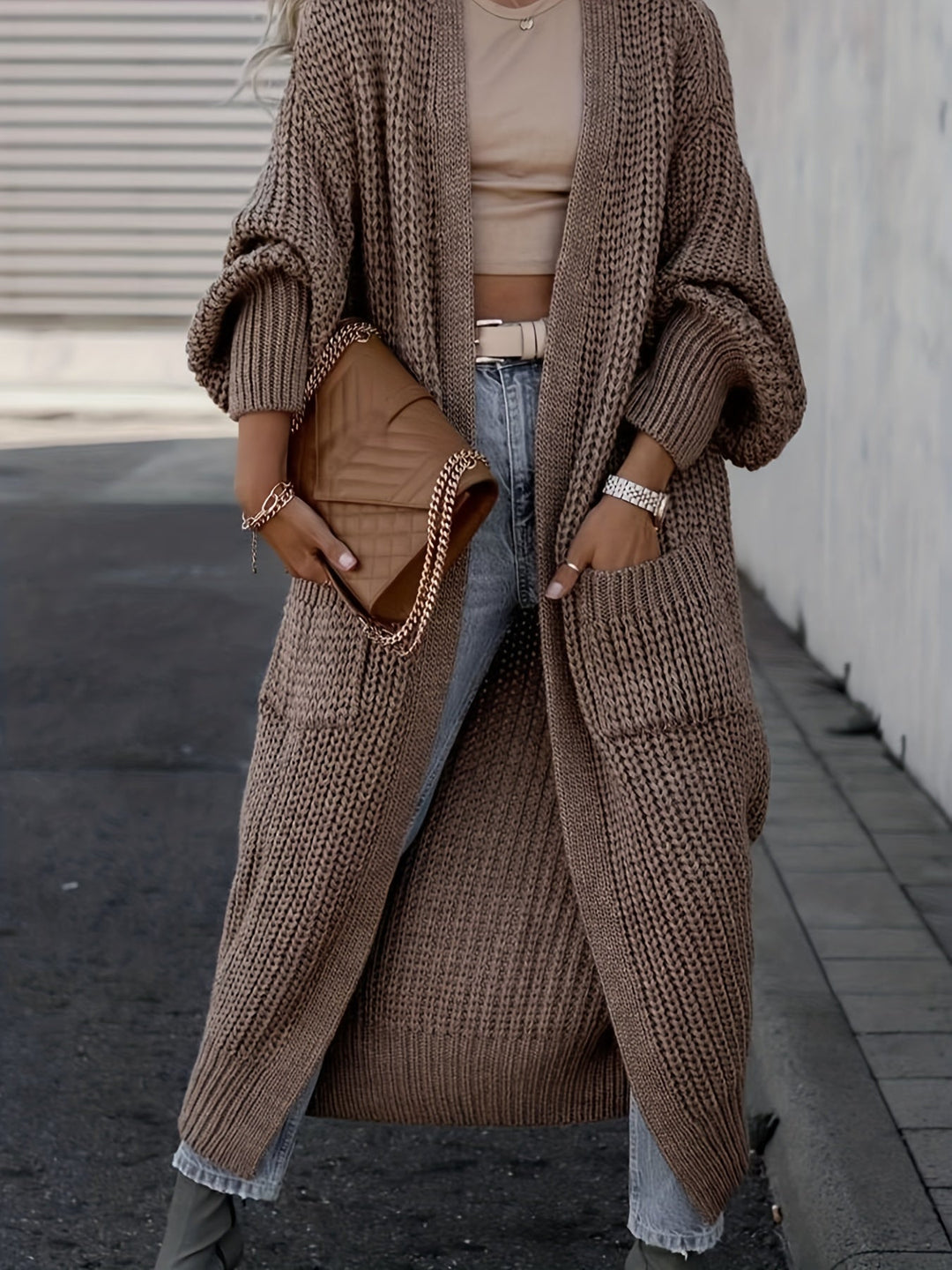 Layla™ -  Elegant Deep V-Neck Long Sleeve Cardigan