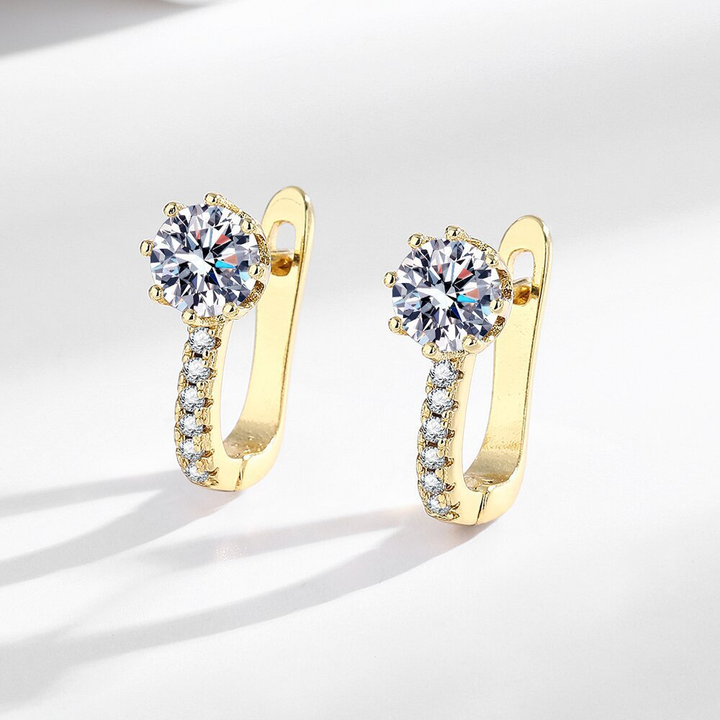 Moissanite Huggie Earrings