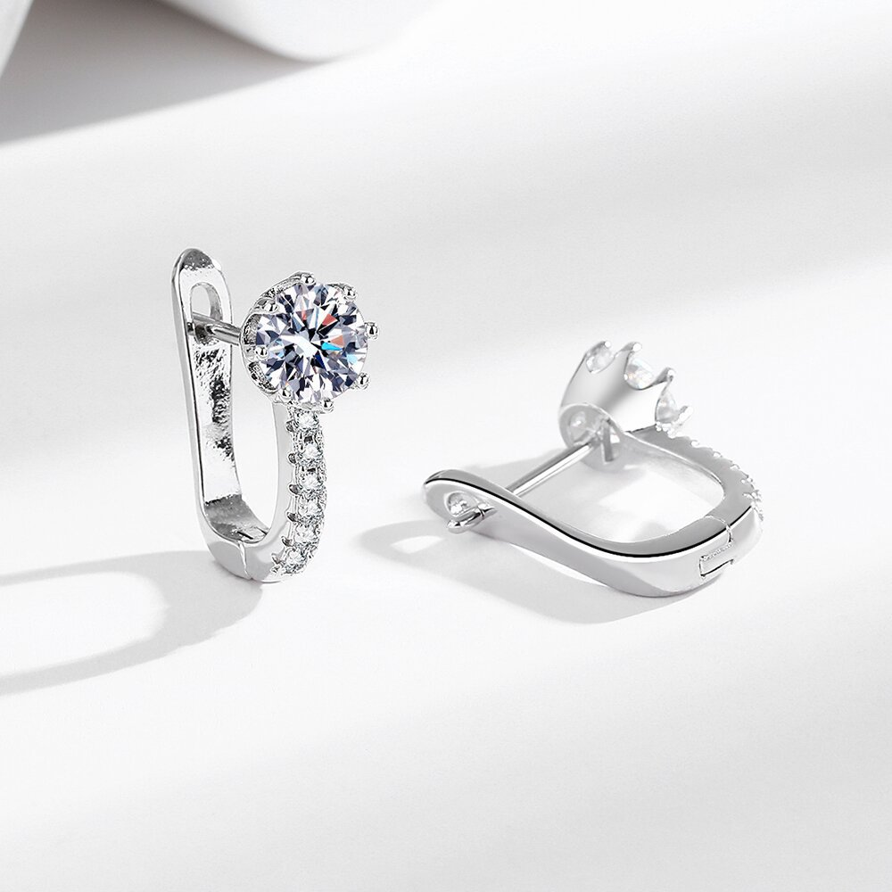 Moissanite Huggie Earrings