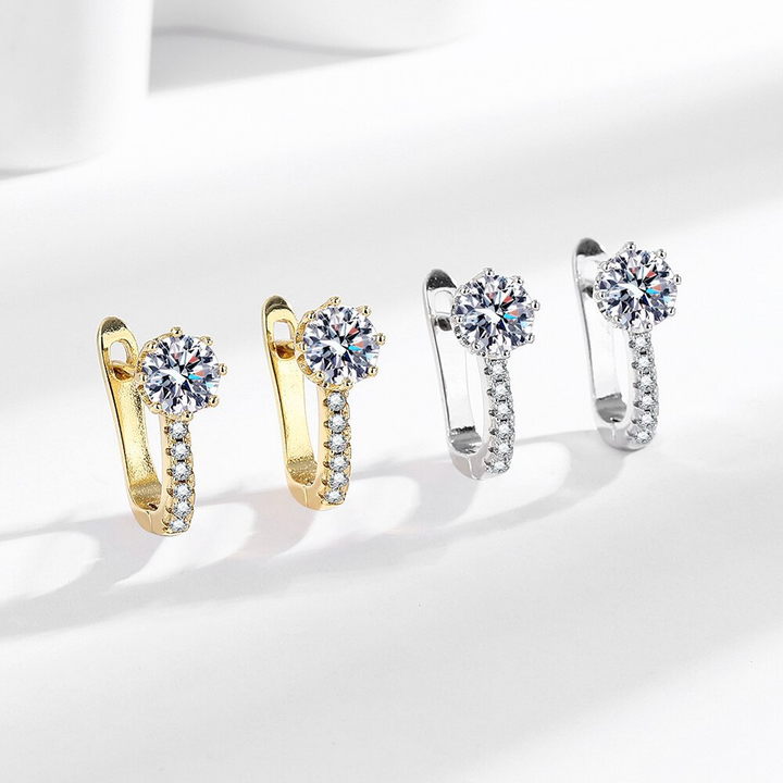 Moissanite Huggie Earrings