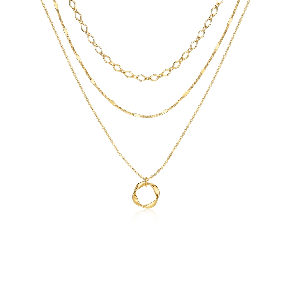 Open circle chain with three rows