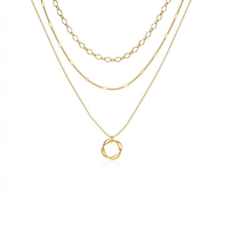 Open circle chain with three rows
