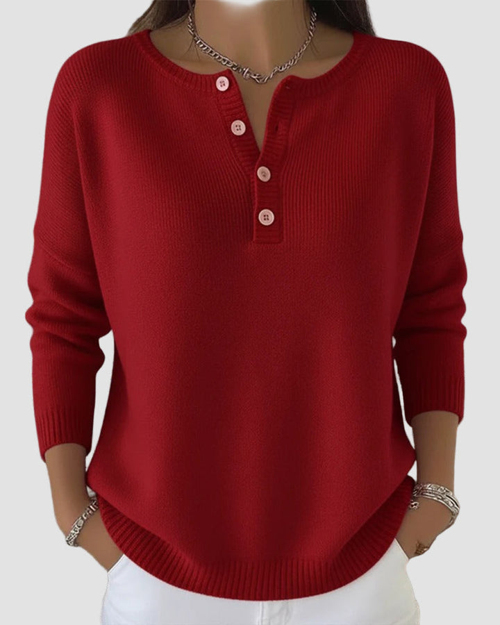 Clara | Timeless Knit Henley Sweater