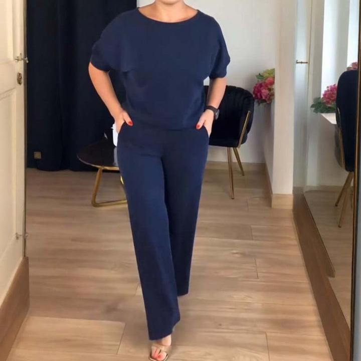 Elegant 3-piece set with longline cardigan, top and trousers